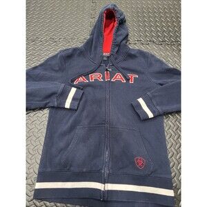 Ariat Women’s Sz Small Full Zip Hoodie Sweatshirt Navy Blue Logo Equestrian